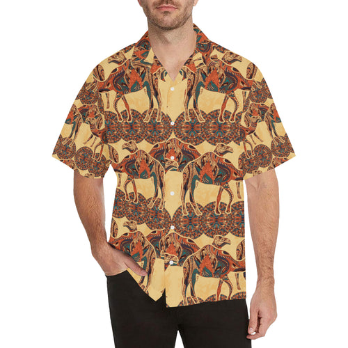 Camel polynesian tribal design pattern Men's All Over Print Hawaiian Shirt