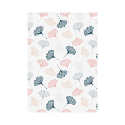 Black Gray Cream coral ginkgo leaves pattern House Flag Garden Flag