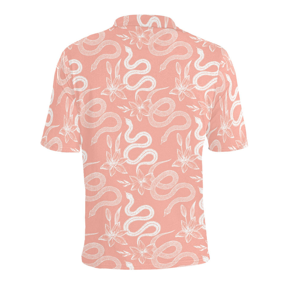 Snake lilies flower pattern Men's All Over Print Polo Shirt