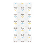 Cute Siberian Husky pattern Beach Towel