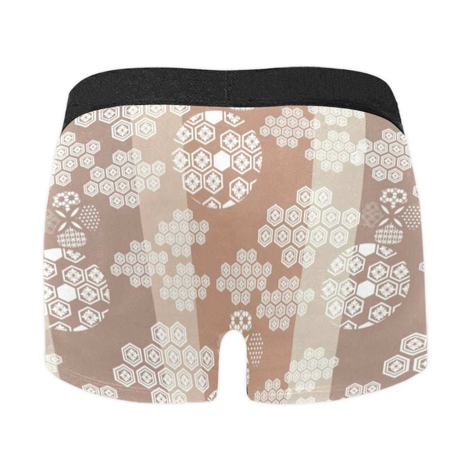 Beautiful hexagon japanese  pattern Men's All Over Print Boxer Briefs Men's Underwear