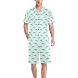 Kangaroo pattern background Men's V-Neck Short Pajama Set