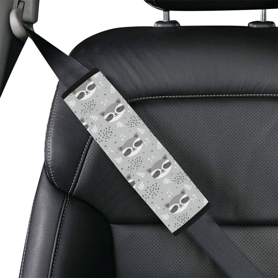 Cute raccoons leaves dot Car Seat Belt Cover