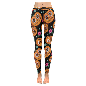 Pumpkin flowers spiderweb Halloween theme Women's Legging Fulfilled In US