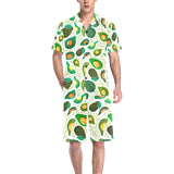 Avocado design pattern Men's V-Neck Short Pajama Set