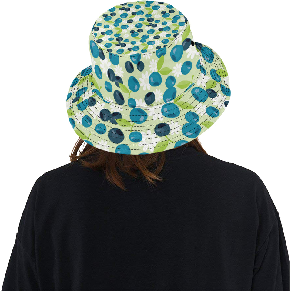 blueberry flower pattern Unisex Bucket Hat