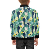 Toucan tropical leaves design pattern Kids' Boys' Girls' Bomber Jacket