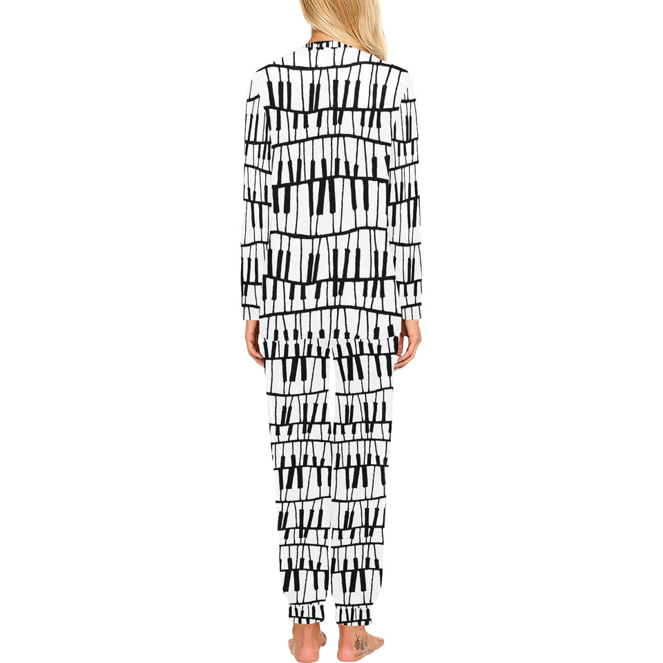 Piano Pattern Print Design 03 Women's All Over Print Pajama Set