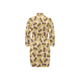 Hamburger Pattern Print Design 01 Men's Long Sleeve Belted Night Robe