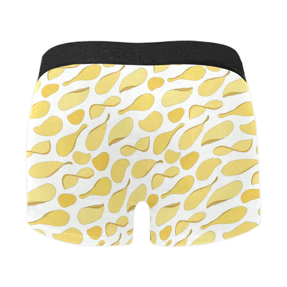 Potato Chips Pattern Print Design 02 Men's All Over Print Boxer Briefs Men's Underwear