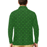 Casino Cards Suits Pattern Print Design 04 Men's Long Sleeve Polo Shirt