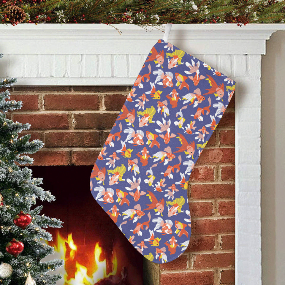 Goldfish Pattern Print Design 04 Christmas Stocking
