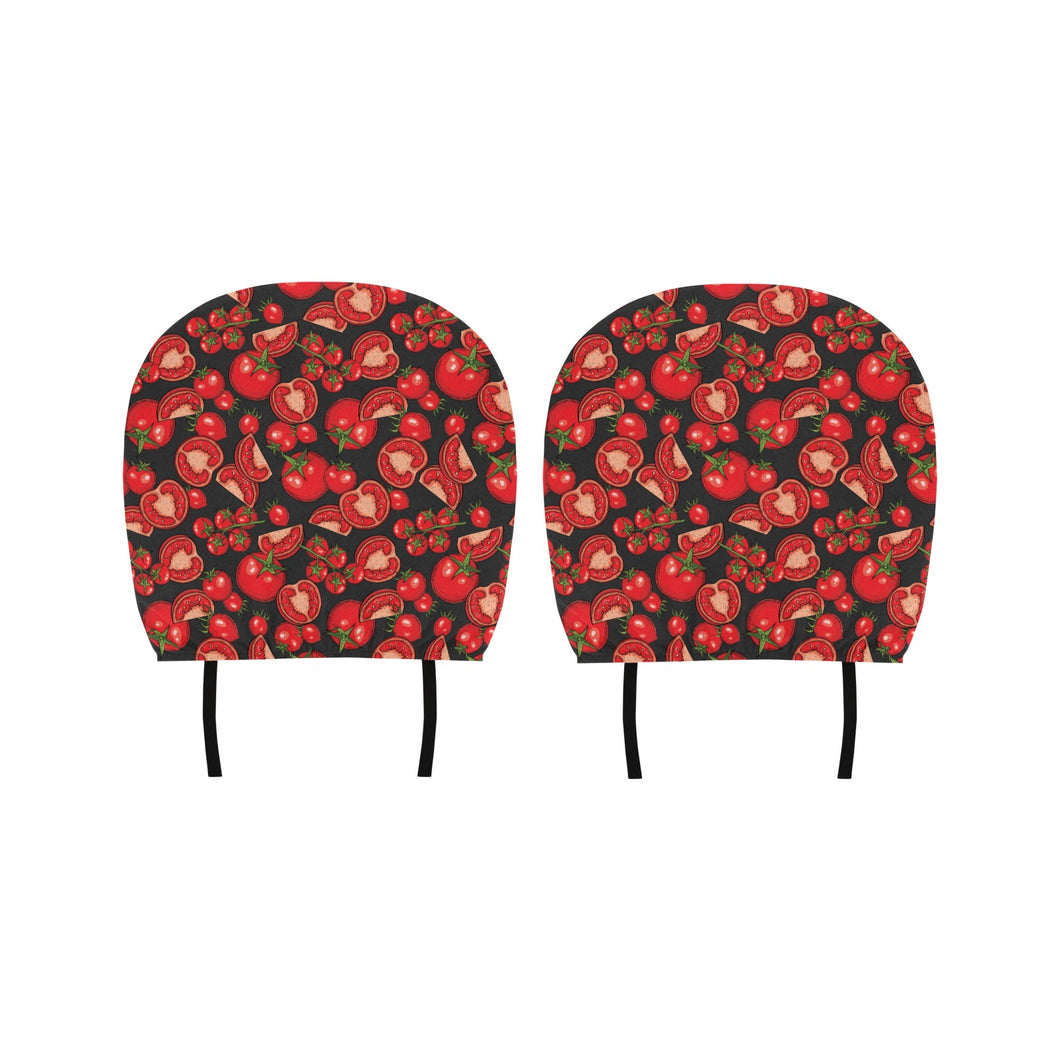 Tomato black background Car Headrest Cover