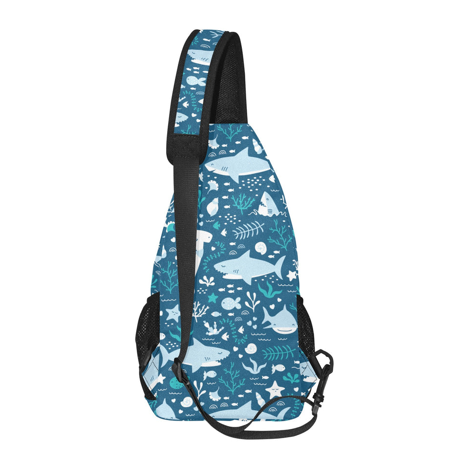 Cute shark pattern All Over Print Chest Bag