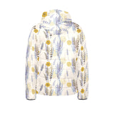 Lavender modern pattern blackground Kids' Boys' Girls' Padded Hooded Jacket