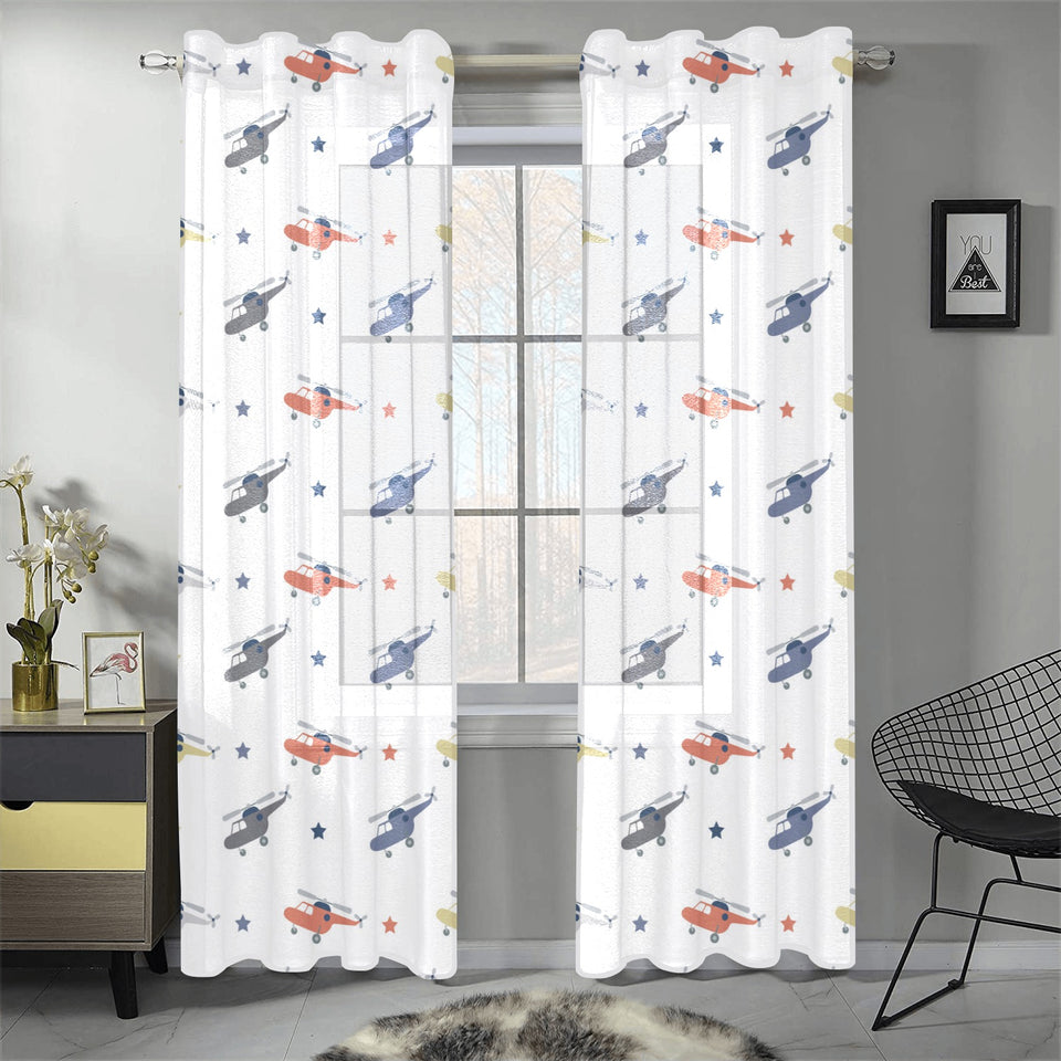 Cute helicopter star pattern Gauze Curtain