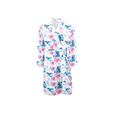 Hummingbird Pattern Print Design 02 Men's Long Sleeve Belted Night Robe