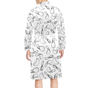 Potato Chips Pattern Print Design 04 Men's Long Sleeve Belted Night Robe