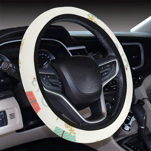 Bicycle Pattern Print Design 05 Car Steering Wheel Cover