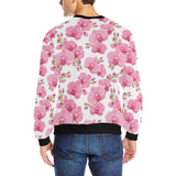 pink purple orchid pattern background Men's Crew Neck Sweatshirt
