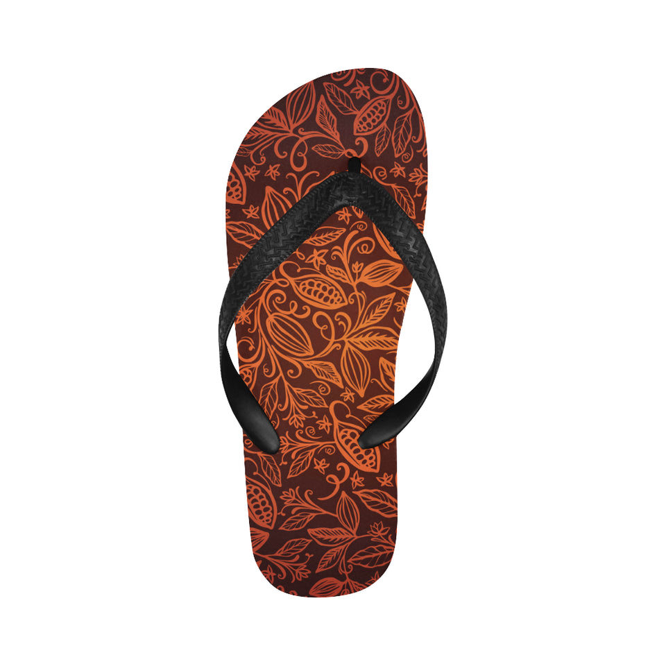 cacao beans tribal polynesian pattern Unisex Flip Flops
