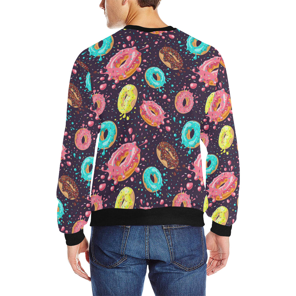 Colorful donut glaze pattern Men's Crew Neck Sweatshirt