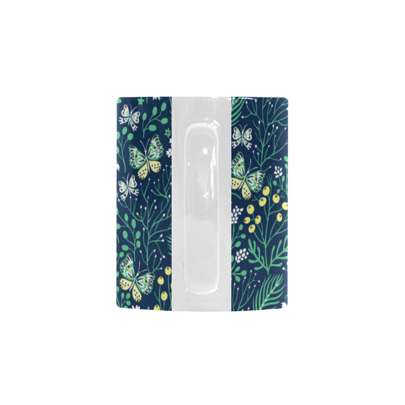 butterfly leaves pattern Classical White Mug (Fulfilled In US)