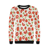 Tomato pattern Women's Crew Neck Sweatshirt