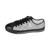 white swan gray background Kids' Boys' Girls' Low Top Canvas Shoes Black