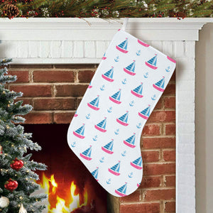 Sailboat anchor pattern Christmas Stocking