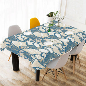 Sea turtle Polynesian Tribal design pattern Tablecloth