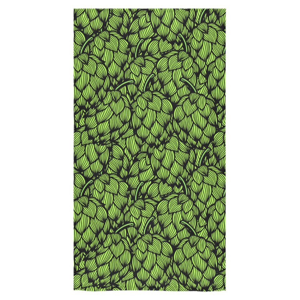Green hop pattern Bath Towel