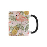 Pink flamingo birds pineapples hibiscus flower pat Morphing Mug Heat Changing Mug