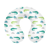 watercolor crocodile pattern U-Shaped Travel Neck Pillow