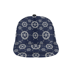 nautical steering wheel design pattern All Over Print Snapback Cap