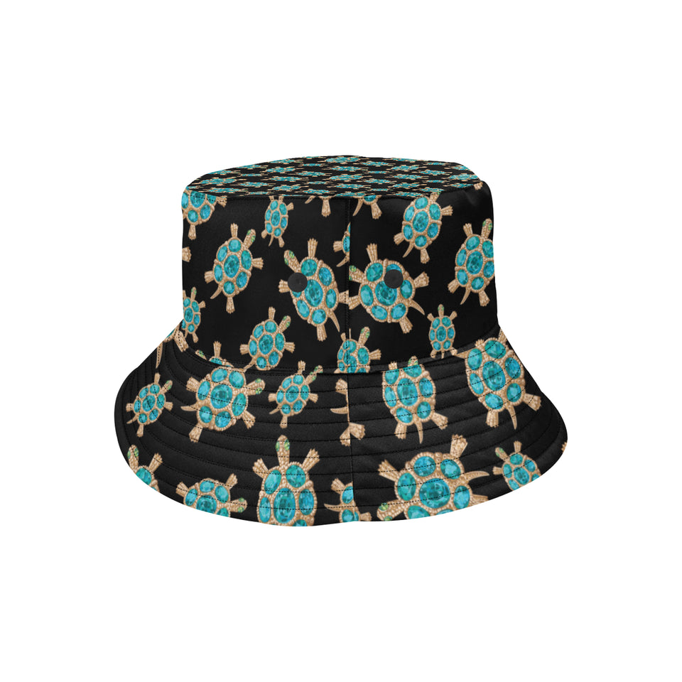 Sea turtle blue stone pattern Unisex Bucket Hat