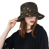 Gold peacock feather pattern Unisex Bucket Hat