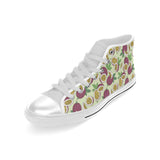 Paassion fruit pattern Men's High Top Canvas Shoes White