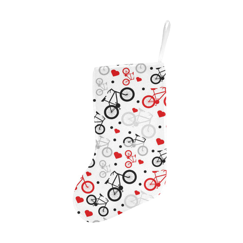 Bicycle Pattern Print Design 04 Christmas Stocking