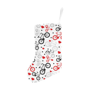 Bicycle Pattern Print Design 04 Christmas Stocking