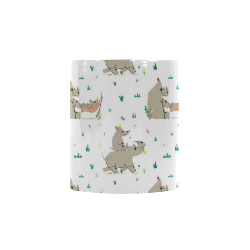 Cute Rhino pattern background Morphing Mug Heat Changing Mug