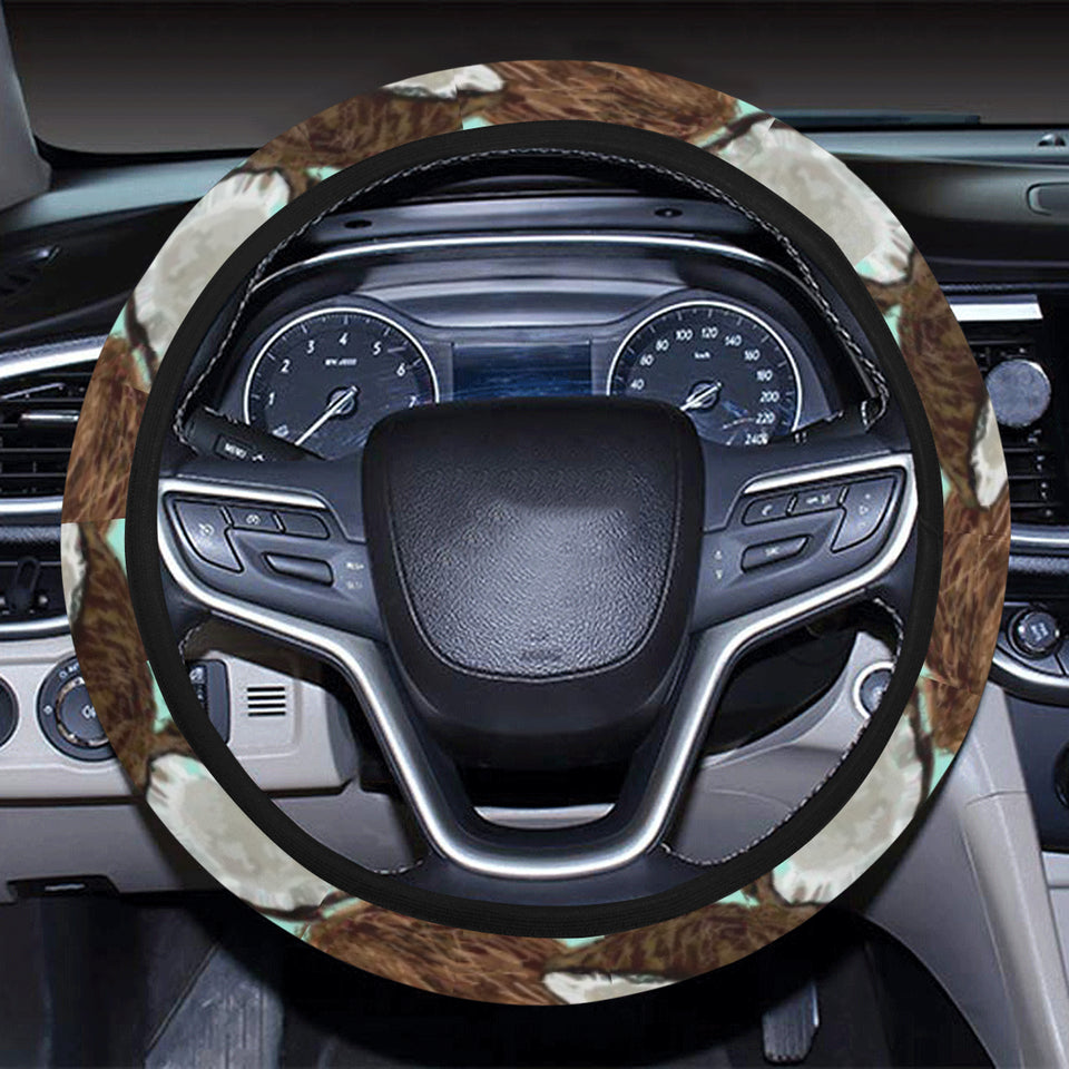 Coconut Pattern Print Design 03 Car Steering Wheel Cover