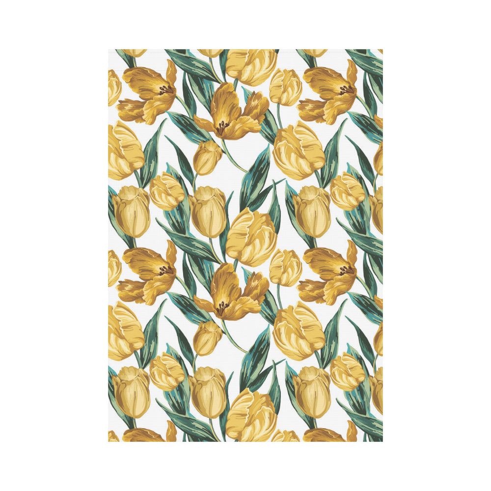 yellow tulips pattern House Flag Garden Flag