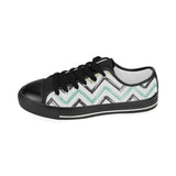 zigzag  chevron paint pattern Kids' Boys' Girls' Low Top Canvas Shoes Black