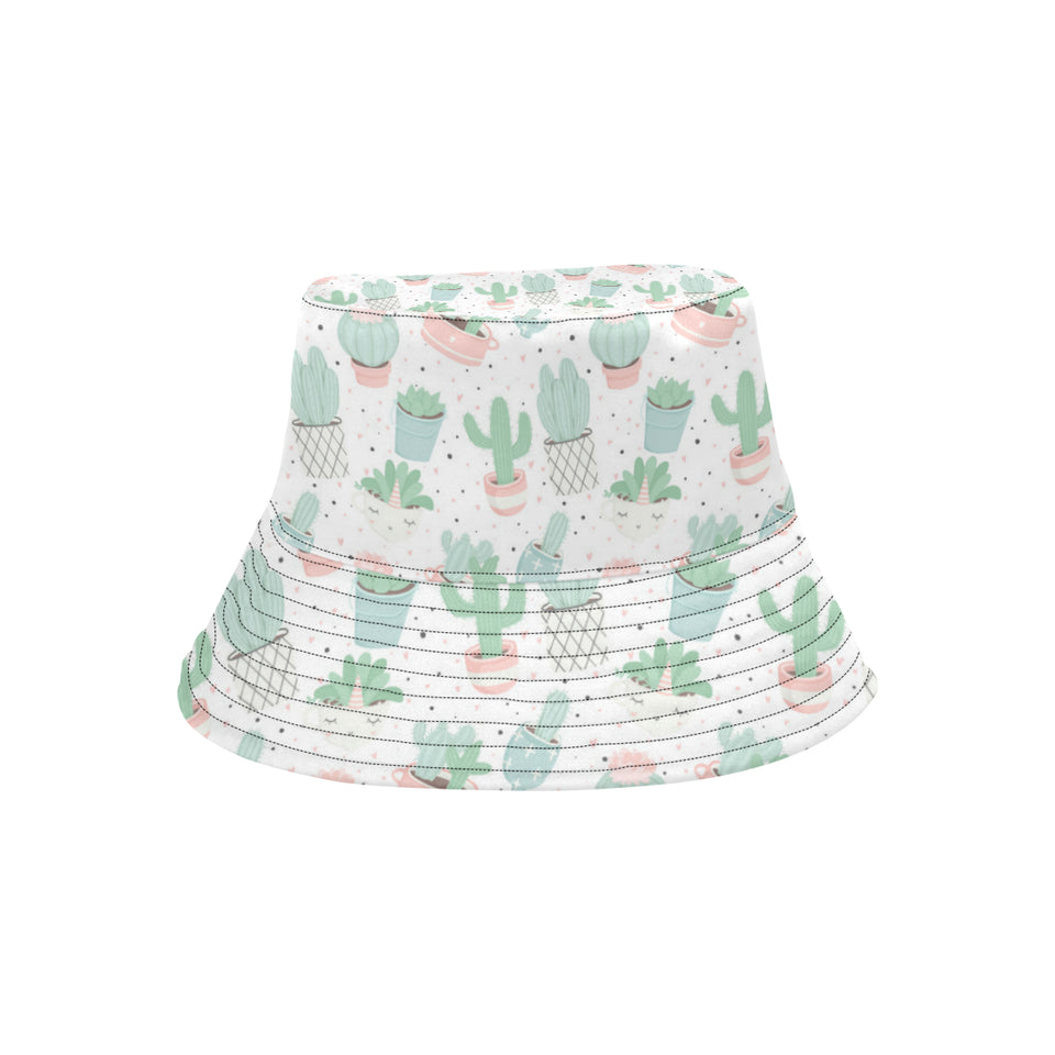 Pastel color cactus pattern Unisex Bucket Hat