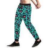 Green leopard skin print pattern Unisex Casual Sweatpants