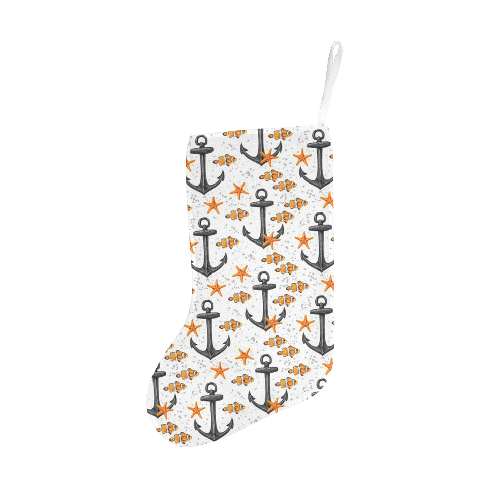 Clown Fish Pattern Print Design 02 Christmas Stocking