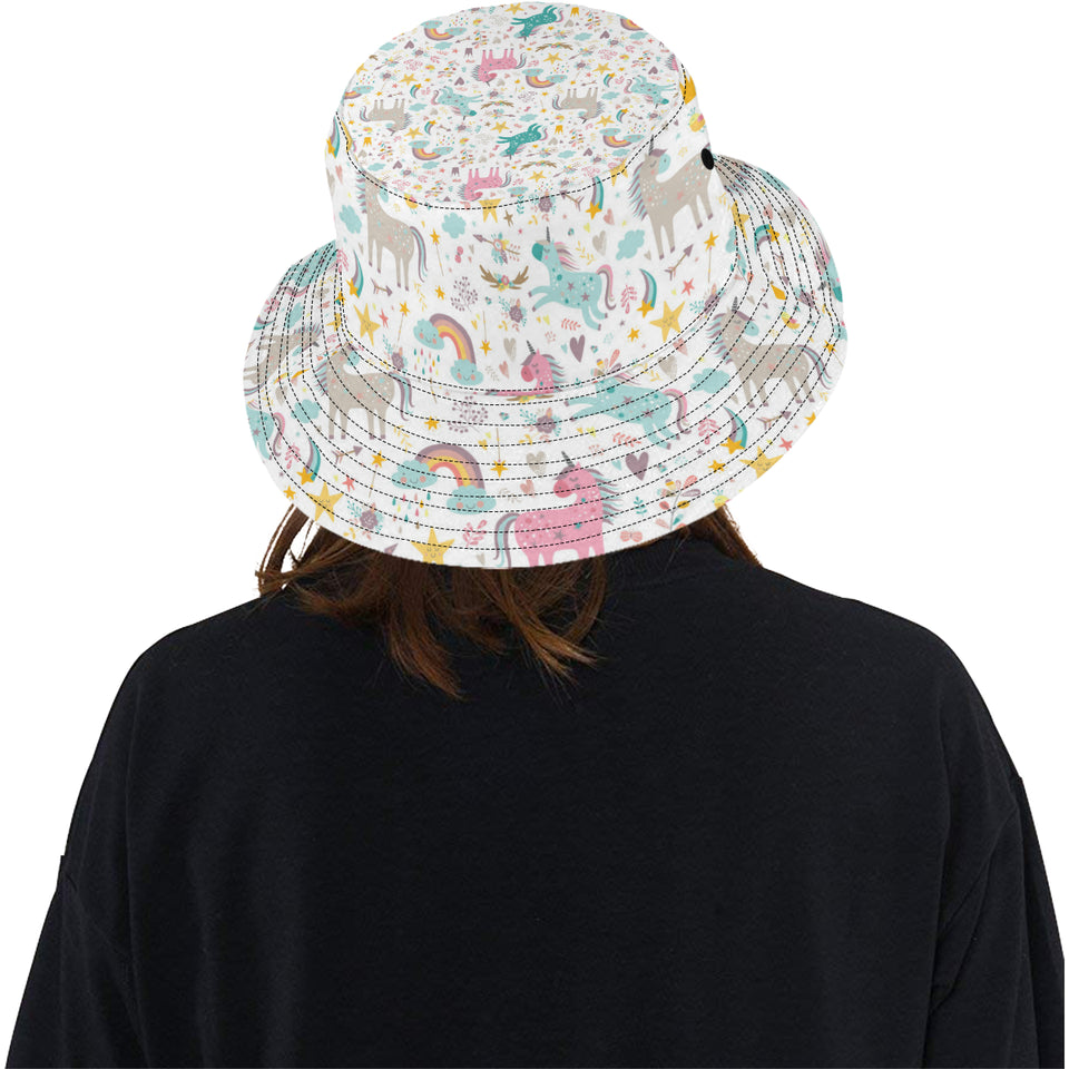 Colorful unicorn pattern Unisex Bucket Hat