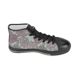 Spider web cobweb design color pattern Women's High Top Canvas Shoes Black
