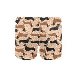 Dachshund floral background Men's Swimming Trunks